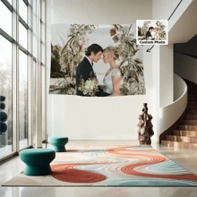 1 件可定制个性化挂毯，带有照片和文字，适用于生日、婚礼、万圣节、圣诞节、派对、父亲节/母亲节、家居装饰、卧室美学、房间旗帜、房间装饰、挂毯 - 彩色 - 查看 7