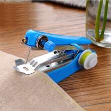 Mini Máquina De Costura Manual Portátil De Mão. - Azul - Visão 2