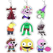 Smiling Acrylic Keychains Adult Pim Charlie Alan Keyring For Accessories Bag Pendant Key Chain Ring Jewelry Fans Friends Gifts - Multicolor - View 12