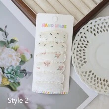 6 Stücke Kleinkind Haarspangen mit Blume Muster, Kleinkind Mädchen Haarschleifen Spangen rutschfest umwickelt mit Schnappverschluss, Blumen Spangen für Haare Haarclips, Haaraccessoires für Baby Kleinkind Mädchen Kinder (unterschiedliche Stoffchargen können Unterschiede aufweisen, zufällig) Liebes Valentinstag