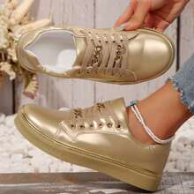 Comfortable Women's Low Top  Single Shoe - Stylish Round Toe Flat Bottom Anti-Slip  For Everyday Wear - Vàng - Xem 4