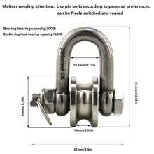 1PCS Heyous Pulley Wheel Pulley Block Pulley Wheaves U Groove Pulley Block With Safety Bolt - Silver - View 2