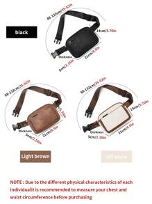 1pc PU Leather Leisure Lady Fanny Pack Adjustable Waist Bag For Casual, Work Or Travel Sport Activities