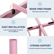 Allewie Twin/Full/Queen/King Size Metal Platform Bed Frame With Victorian Vintage Headboard And Footboard/Mattress Foundation/Under Bed Storage/No Box Spring Needed/Noise-Free/Easy Assembly, Black/White/Gold/Pink * Bed Frame Queen Queen Bed Frame Bed Frame Full Full Size Bed Frame King Size Bed Frame Twin Bed Frame Room Decor Home Decor Christmas Decor Bedroom Decor Valentine Day Decor Storage Living Room Decor Furniture House Decor - 粉色 - 查看 9