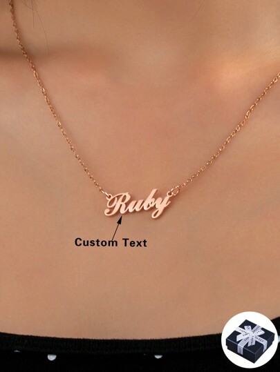 1pc Stainless Steel Custom Name Necklace For Women, Personalized Letter Necklace, Gold Color Fashion Customized Necklace, Does Not Fade, Perfect Gift For Girlfriend, Boyfriend, Mother's Day For Mom