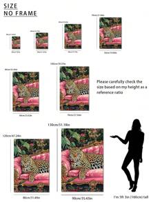 1 cái, Kích thước cực lớn, Tranh in trên vải canvas, Phong cách hiện đại, Cây nhiệt đới, Hoa, Động vật Hổ Báo, Tranh nghệ thuật đầy màu sắc, Hoàn hảo để trang trí tường lối vào hành lang, Đầu giường phòng ngủ, Nền ghế sofa phòng khách, Áp phích nghệ thuật treo tường (Không có khung), Kích thước tối đa 90 * 130cm, Quà tặng lý tưởng, Trang trí nhà cửa, Bao bì ống PVC - Nhiều màu - Xem 5