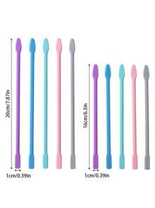 1 pièce Bâton mélangeur en silicone multicolore de 16 cm/20 cm, tige de réglage de la couleur, outil accessoire pour la réalisation de bijoux en résine époxy, distributeur de tasse coloré pour le DIY