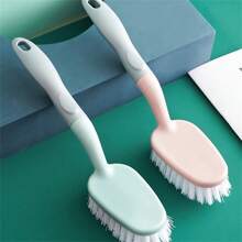 1pc  Handle And Durable Bristles Scrub Brushes For Cleaning Bathroom, Shower, Tile, Kitchen, Floo Scrub Brush - Green - View 5