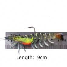 1 件装软虾式软塑料鱼饵，高品质耐用淡水和咸水游泳饵，适合鲈鱼垂钓