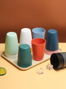 4 件/8 件可重复使用 PP 塑料杯，12 盎司 - 厨房用不易破碎的饮水杯 - 适用于洗碗机的塑料杯套装 - 粉紅+米+藍+綠 - 查看 5