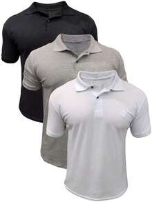 Men's Basic Father's Day Polo Shirt - 黑色 - 查看 4