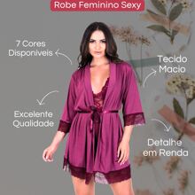 Postpartum Breastfeeding Robe And Nightgown Kit Delicate And Sensual Maternity Sets - Màu Đỏ Sâu - Xem 8