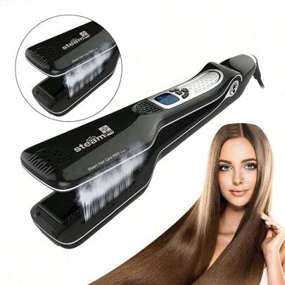 Fer à lisser à vapeur professionnel en céramique titane avec forte vapeur, outil professionnel de coiffage à vapeur pour tous les types de cheveux