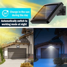Éclairage solaire extérieur, 56 LED éclairage solaire extérieur avec détecteur de mouvement, étanche, angle d'éclairage de 120°, applique murale solaire pour jardin avec câble de 5 m