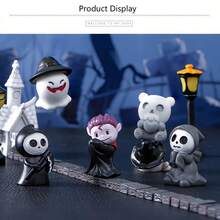 万圣节派对5件万圣节鬼魂魔鬼巫师树脂小摆件微景观复活鬼节配饰家居装饰，万圣节装饰，万圣节配饰 - 彩色 - 查看 13