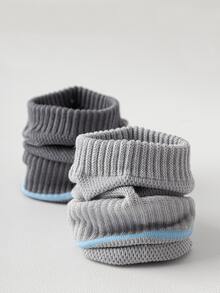 5 双男士纯色简约撞色条纹透气网眼毛圈布缓冲踝袜，百搭日常穿着 - 彩色 - 查看 5