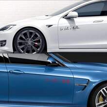 2 件 40x8cm 汽车贴纸 La Vita E Bella 字母贴花乙烯基贴花时尚创意汽车全身头部造型贴纸汽车改装配件通用适用于奥迪宝马起亚比亚迪 Aion Aiways 大众雷诺达契亚菲亚特 - 均碼 - 查看 4