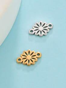 5 piezas/set Colgante minimalista y lindo de margarita hueca de acero inoxidable, manualidades DIY para pulsera, collar, pendientes