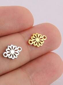 5 piezas/set Colgante minimalista y lindo de margarita hueca de acero inoxidable, manualidades DIY para pulsera, collar, pendientes