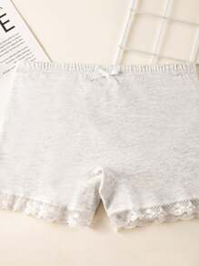 Young Girl 5pcs/Lot Summer Underwear In 6 Random Colors, Leggings, Lace Trim Boxer Shorts - Multicolor - View 5