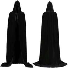 1 pièce Cape noire de la Mort pour Halloween, costume de sorcière, de diable, de vampire pour soirée déguisée. Cape à capuche longue et unisexe pour l'Halloween, le Noël et l'automne