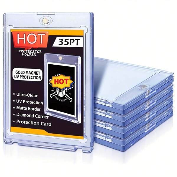 10pcs Magnetic Card Holder For Trading Card, 35 Pt Hard Card Sleeve, Suitable For MTG Card, Standard Card, Sports Card And Baseball Card Top Loader.