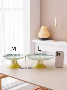 1pc Round Cake Stand With Gold Base, Decorative Tray For Christmas Gift, Wedding Party, Holiday