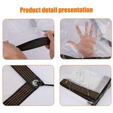 1 件 80% 透明篷布，带扣眼，适用于庭院、花园、露营、植物温室、户外柴火和圣诞节等场合的透明篷布罩。