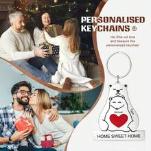 Personalized Polar Bear Keychain Gift, Customized With 2 To 5 Names, Birthday/Anniversary Gift For Father And Mother, Car Key Pendant Keychain, Special Gift For Family - Silver - View 5