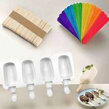 4-Cavity Large Oval Ice Lolly Mold, Ice Cream & Mousse Maker (Without Sticks) - Multicolor - View 5