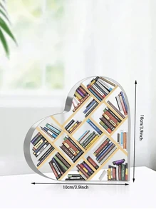 1 件，亚克力心形爱书人，圣诞礼物爱心图书管理员挂饰，教师节礼物，教师感谢礼物，圣诞礼物