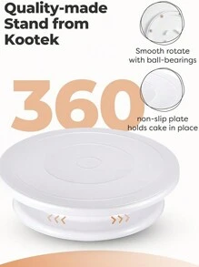 Cake Turntable Baking Rotating Cake Decorating Stand Cake Decorating Tool Cake Decorating Rotating Stand Plastic Cake Turntable - White - View 6