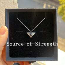 Colar com Pingente de Projeção de Foto Colorida Personalizada, Corrente de Aço Inoxidável com Zircônia Cúbica Micro Embutida, Colar de Projeção Nano - Prata - Visão 8
