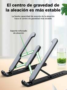 Soporte Ergonómico para Computadora Portátil: Mejora tu Postura y Comodidad con un Diseño Ajustable y Portátil-Soporte Elevador para Laptop: Solución Compacta y Ajustable para un Espacio de Trabajo Más Cómodo y Saludable
