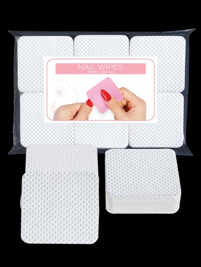 300PCS Wipes Napkins Remover Gel Plum Blossom Shape Nail Wipes Nail Manicure Pedicure Pads Art Cleaning Tools Tips Nail Polish Remover