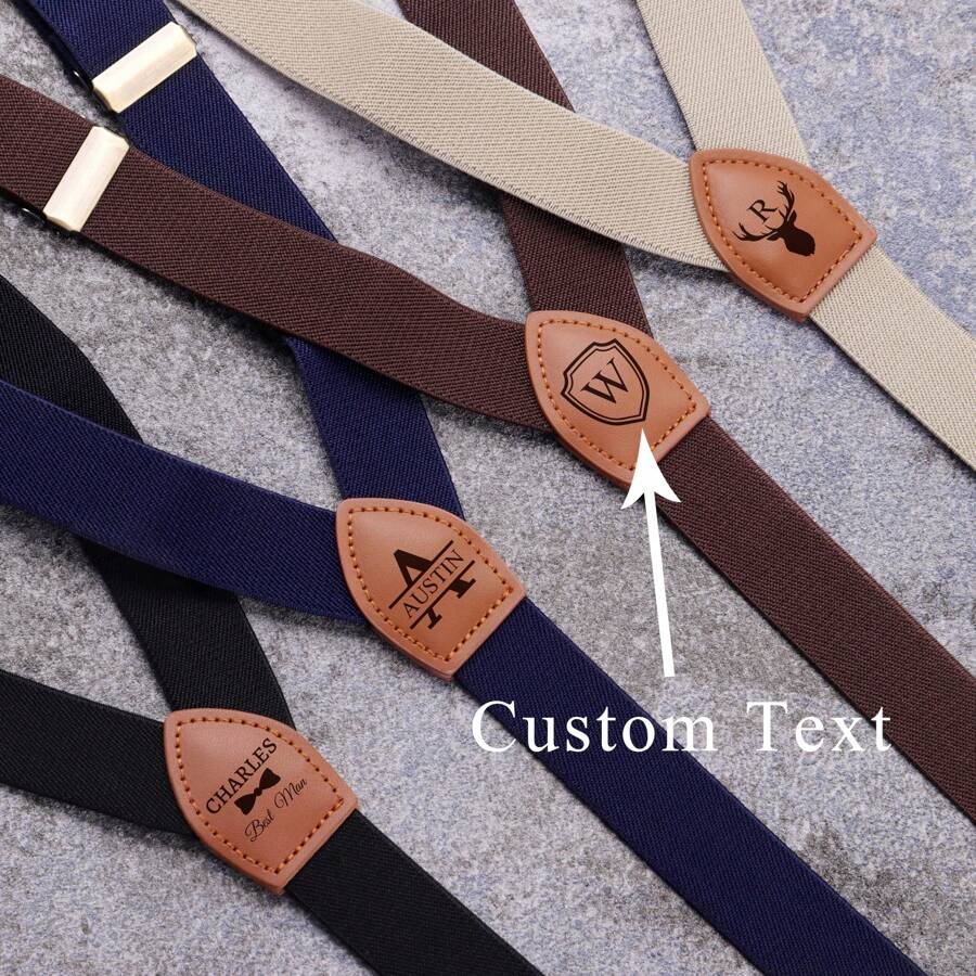 Tirantes personalizados, tirantes para padrinos, regalos personalizados para padrinos, tirantes para hombres a medida, tirantes para padrinos de boda, regalos para el mejor hombre, recuerdos de boda, tirantes personalizados, tirantes a medida, regalos para el Día del Padre, tirantes para el novio, regalos para el esposo - Negro - Ver 1