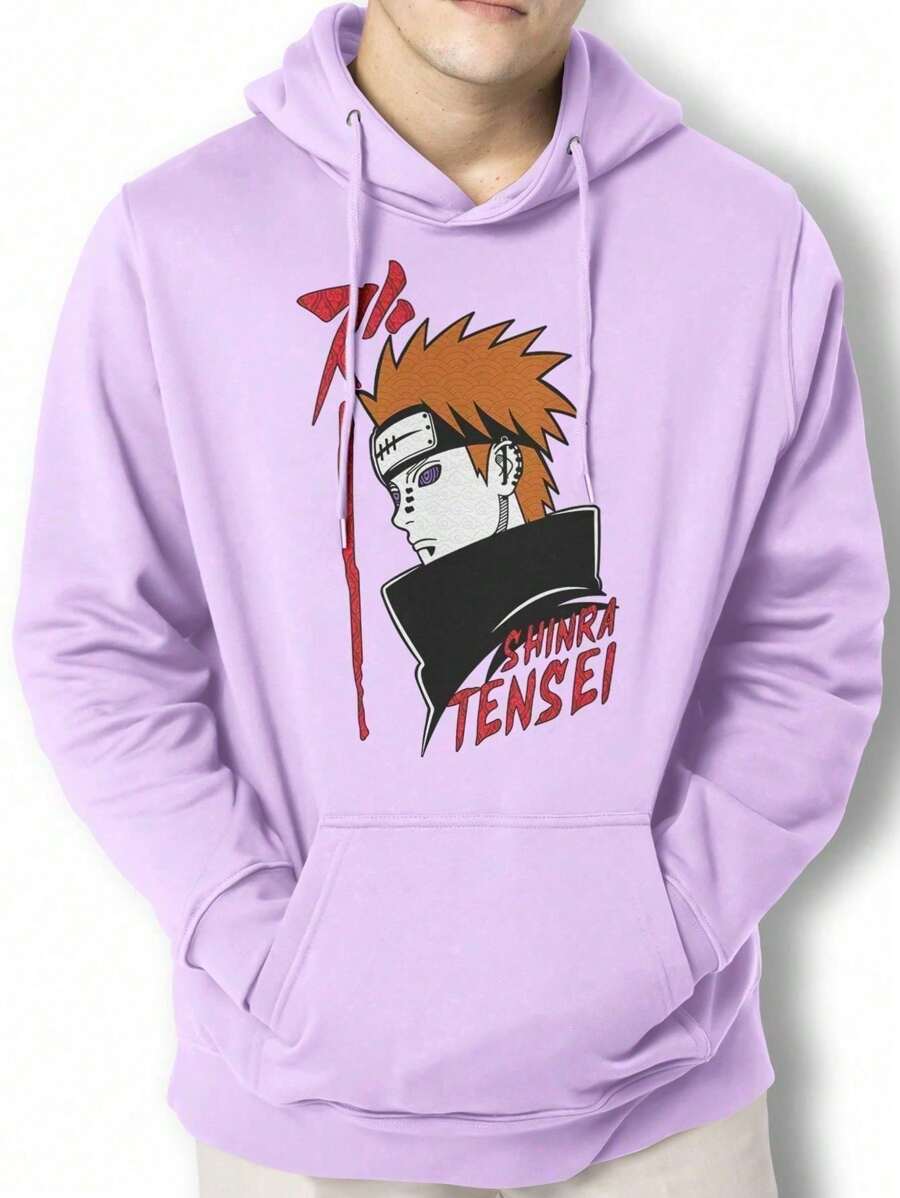 Sweatshirt Pain Shinra Tensei Kangaroo Blouse BPJ2 - 中紫紅色 - 查看 1