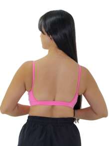 KIT 2 Women's Spaghetti Strap Top Gym Open Back Naked Gym - Baby Pink - View 2