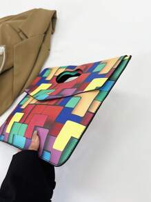 Fashionable Solid Color PU Flap Envelope Clutch Bag, High-Quality Crocodile Texture Pattern, Elegant Niche Design, Casual Minimalist, Multi-Functional - Multicolor - View 9