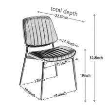 Juego de 2 sillas de comedor A&A Furniture, sillas modernas de mediados de siglo de piel sintética con respaldo de madera curvada de nogal, asiento tapizado, patas de metal, pies ajustables para silla de cocina o comedor (gris/naranja PU)