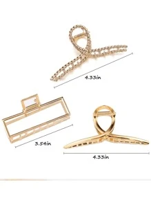 1pc/3PCS Metal Large Hair Claw Clips For Thick Heavy Hair, Big Non-Slip Hair Catch Barrette Jaw Clamp, Strong Hold Claw Barrettes For Long Hair, Fashion Hair Styling Accessories For Women Girls Y2k, School Stuff, College Fall Winter Hair Clip Hair Accessories For Women For Vacation Outfits Woman