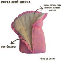 Baby Carrier Sleeping Bag With Sherpa Various Colors Boy Girl - Màu Hồng baby - Xem 2
