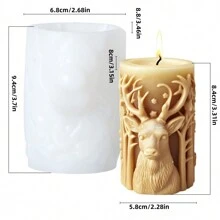 1pc Christmas Scented Candle Silicone Mold Christmas Tree Elk Diffuser Stone Diy Ornaments Mold Decorative Ornaments Plaster Mold Handmade Gift