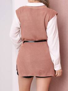 Her Vest With Belt Women's Fashion - 米色 - 查看 4