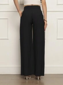 Women's Sensoriale High Waist Fabric Pants - 黑色 - 查看 2