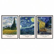 文森特·威廉·梵高麦田与柏树、星夜、咖啡厅露台的夜间装饰艺术画、3幅无框海报挂画、著名艺术家版画、画廊墙壁家居装饰、展览墙壁艺术画、经典复古海报、现代墙壁艺术版画、房间装饰、客厅装饰艺术、家居墙壁装饰艺术、理想的创意家居礼物、适合客厅书房卧室走廊的装饰艺术画 - 3PCS - 查看 12