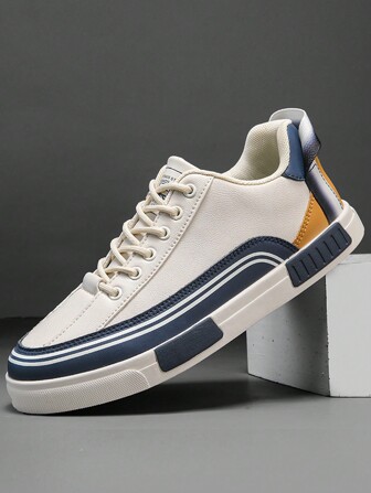 男士夏季运动鞋，皮革鞋面，防滑平底，舒适，大码 47，户外徒步鞋，时尚奢华，轻便休闲皮革运动鞋，防臭，穿孔透气网眼滑板鞋