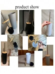 1 件塑料马桶清洁刷，简约双色马桶刷适用于浴室浴室装饰秋季装饰 - 灰色 - 查看 7