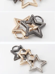1/2 pièces Mousqueton en alliage de zinc en forme d'étoile, boucle à ressort, boucle de connexion décorative, pour porte-clés, boucle de décoration de sac à dos, pendentif etc. usage quotidien, très convient pour les étudiants, travailleurs et adolescents