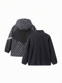 Balabala Jongens Buitenkleding Kinderen 2024 Nieuwe Lente Grote Kinderen Capuchon Kinderen Lentekleding Fleece Tweedelige Set Tide